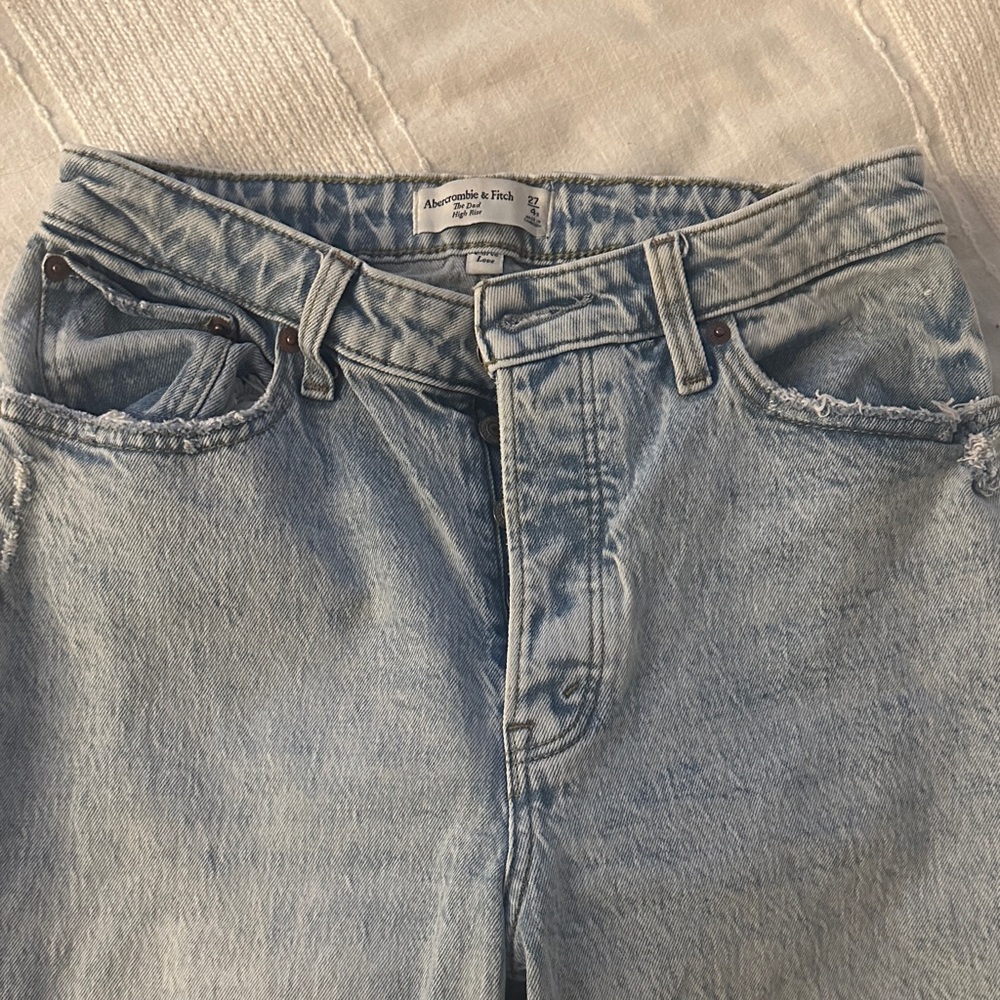 Abercrombie & Fitch Faded Curve Love Blue Jeans